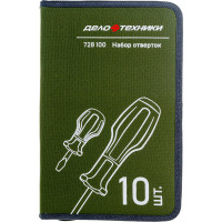 Набор отверток Дело Техники c трехкомпонентными рукоятками PH, SL; 10шт. 728100