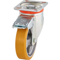 Колесо с вращающейся опорой, пластиной крепления и передним тормозом (100 мм; 250 кг) Tellure rota 656602