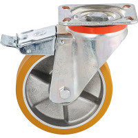 Колесо с вращающейся опорой, пластиной крепления и передним тормозом (100 мм; 250 кг) Tellure rota 656602