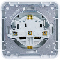 Розетка с крышкой, белая Makel Mimoza 12029