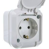 Розетка с крышкой, белая Makel 18304