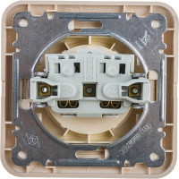 Розетка без заземления, кремовая Makel Mimoza 25022