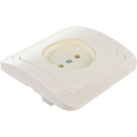 Розетка без заземления, кремовая Makel Mimoza 25022