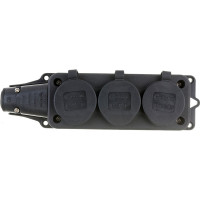 Колодка на 3 розетки TP Electric 16A 2P+E IP44 каучук. 3101-308-0300