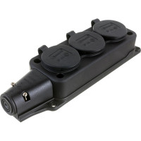 Колодка на 3 розетки TP Electric 16A 2P+E IP44 каучук. 3101-308-0300