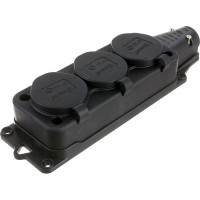 Колодка на 3 розетки TP Electric 16A 2P+E IP44 каучук. 3101-308-0300