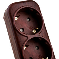 Сетевой удлинитель с выключателем, с заземлением и с защитой от детей, темное дерево Electraline 62062