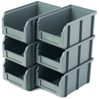 Пластиковый ящик Стелла-техник 234х149х120мм, 3,8 литра, V-2-серый