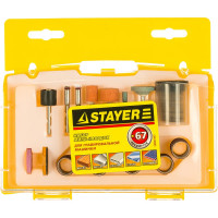 Набор мини-насадок в пластиковом кейсе (67 предметов) для гравировальных машин Stayer 29903-H67