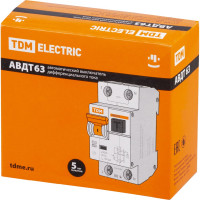 Автоматический выключатель дифференциального тока TDM ELECTRIC АВДТ 63 2P C25 30мА SQ0202-0004