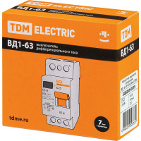 Устройство защитного отключения TDM ELECTRIC ВД1-63 2Р 63А 30мА SQ0203-0019