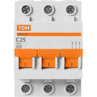 Автоматический выключатель TDM ELECTRIC ВА47-63 3Р 25А SQ0218-0021