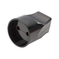 Розетка штепсельная, кабельная без заземления 10А, чёрная TDM ELECTRIC SQ1806-0030