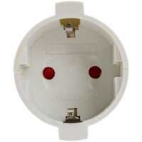 Розетка штепсельная, кабельная с заземлением 10А, белая TDM ELECTRIC SQ1806-0031