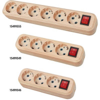 Колодка для удлинителя TDM ELECTRIC на 5 гнезд 2П, с заземлением, с выключателем 16А 250В "Эко" (сосна) SQ1806-0055