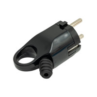 Угловая вилка с ушком, черная TDM ELECTRIC SQ1806-0006