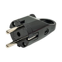 Угловая вилка с ушком, черная TDM ELECTRIC SQ1806-0006