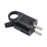 Угловая вилка с ушком, черная TDM ELECTRIC SQ1806-0006