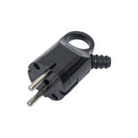 Угловая вилка с ушком, черная TDM ELECTRIC SQ1806-0006