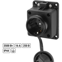 Розетка TDM ELECTRIC настенная с заглушкой каучук 2Р+РЕ 16А 250В IP44 SQ0612-0003