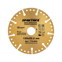 Диск алмазный сегментный Эксперт-Универсал (125х22.2 мм) ПРАКТИКА 774-894