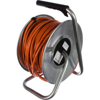 Силовой удлинитель на металлической катушке LUX 40150 К4-Е-50 50м 4 розетки с з/к 4606400419433