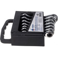 Набор комбинированных трещоточных укороченных ключей 10-19мм, 7шт МАСТАК 0215-07H