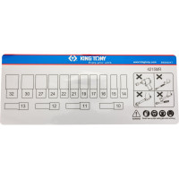 Набор глубоких двенадцатигранных торцевых головок 1/2", 10-32мм, 15шт KING TONY 4215MR