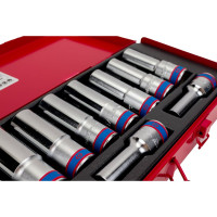 Набор глубоких двенадцатигранных торцевых головок 1/2", 10-32мм, 15шт KING TONY 4215MR