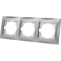 Рамка 3-х постовая горизонтальная TDM ELECTRIC серебристый металлик, серия "Лама" SQ1815-0231