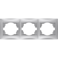 Рамка 3-х постовая горизонтальная TDM ELECTRIC серебристый металлик, серия "Лама" SQ1815-0231