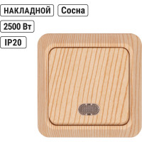 Выключатель TDM ELECTRIC 1-кл. открытой установки с подсветкой IP20 10А, сосна, серия "Ладога" SQ1801-0047