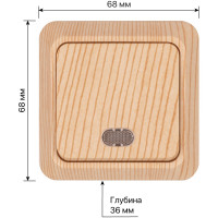 Выключатель TDM ELECTRIC 1-кл. открытой установки с подсветкой IP20 10А, сосна, серия "Ладога" SQ1801-0047