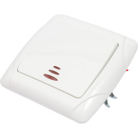 Одноклавишный выключатель TDM ELECTRIC с подсветкой, белый Онега SQ1805-0004