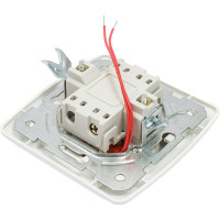 Одноклавишный выключатель TDM ELECTRIC с подсветкой, белый Онега SQ1805-0004