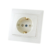 Розетка с защитными шторками, белая 2П+З 16А 250В TDM ELECTRIC Таймыр SQ1814-0016
