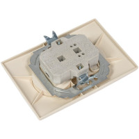 Двойная розетка с защитными шторками, слоновая кость 2П 10А 250В TDM ELECTRIC Таймыр SQ1814-0117