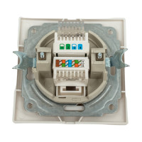 Телефонная розетка RJ11 + компьютерная RJ45, белая TDM ELECTRIC Таймыр SQ1814-0023