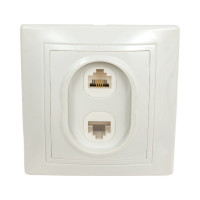 Телефонная розетка RJ11 + компьютерная RJ45, белая TDM ELECTRIC Таймыр SQ1814-0023