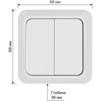 Выключатель TDM ELECTRIC 2-кл. открытой установки IP20 10А, белый серия "Ладога" SQ1801-0003