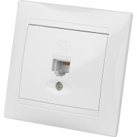 Телефонная розетка, белая RJ11 TDM ELECTRIC Лама SQ1815-0015