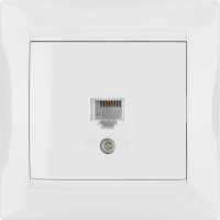 Телефонная розетка, белая RJ11 TDM ELECTRIC Лама SQ1815-0015
