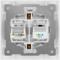 Розетка телефонная RJ11 + компьютерная RJ45, белая TDM ELECTRIC Лама SQ1815-0019