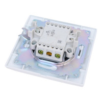 Двухклавишный выключатель TDM ELECTRIC с подсветкой, белый Лама SQ1815-0005