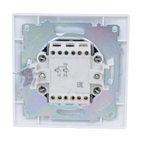 Двухклавишный выключатель TDM ELECTRIC с подсветкой, белый Лама SQ1815-0005