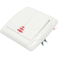 Двухклавишный выключатель TDM ELECTRIC с подсветкой, белый Онега SQ1805-0005