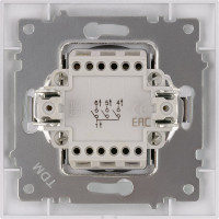 Выключатель трехклавишный, серебристый металлик TDM ELECTRIC 10А серия "Лама" SQ1815-0203