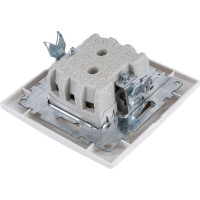 Проходной выключатель TDM ELECTRIC Таймыр белый одноклавишный с подсветкой SQ1814-0008