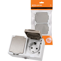Двойная розетка горизонтальная открытой установки 2П+3 IP54 16А TDM ELECTRIC Вуокса SQ1803-0008