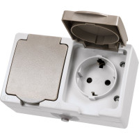 Двойная розетка горизонтальная открытой установки 2П+3 IP54 16А TDM ELECTRIC Вуокса SQ1803-0008